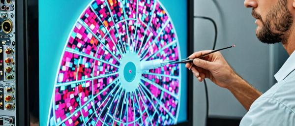 Technician testing repaired TV functionality